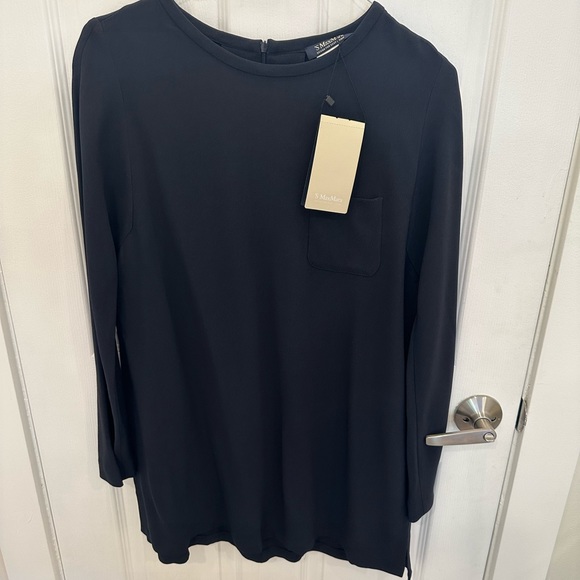 ‘S MaxMara NEW Navy Blue Tunic Top Jacket Size 12 NWT - Picture 2 of 8